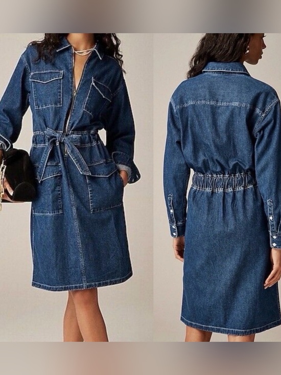 J. Crew Dresses & Skirts - J. Crew Indigo Denim Tie-Waist Midi Dress
